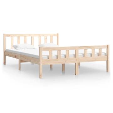 Solid Wood Bed Frame 140x190 cm - Timeless Design