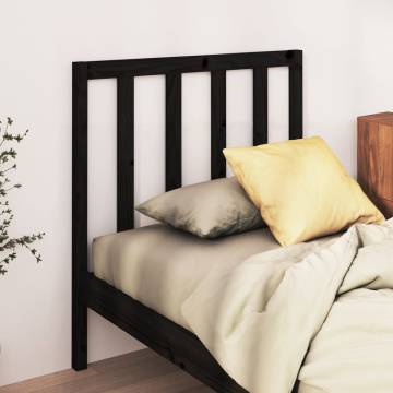 Stylish Black Pine Bed Headboard | 95x4x100 cm