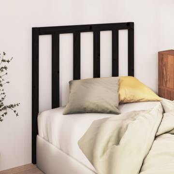 Stylish Black Pine Bed Headboard | 95x4x100 cm