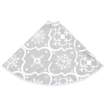 Luxury Christmas Tree Skirt with Sock - 122 cm White Fabric