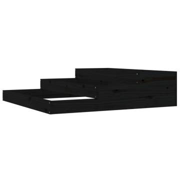 Planter Black 107x107x27 cm - Solid Pine Wood | HipoMarket