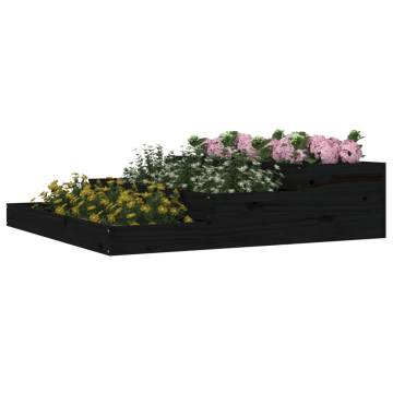 Planter Black 107x107x27 cm - Solid Pine Wood | HipoMarket