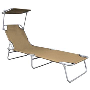 Folding Sun Lounger with Canopy - Comfortable Outdoor Relaxation