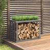 Outdoor Log Holder Grey - Solid Pine Wood | HipoMarket