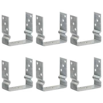 Fence Anchors (6 pcs) - Silver Galvanised Steel | Hipomarket