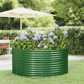 Garden Raised Bed Green 140x140 cm | Durable Steel Planter