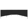 5-Panel Wind Screen Fabric 600x80 cm - Black | HiPoMarket