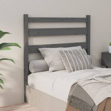 Stylish Grey Bed Headboard - Solid Pine Wood - 96x4x100 cm