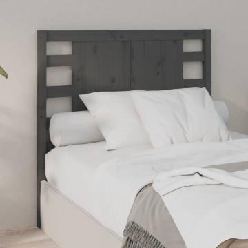 Stylish Grey Solid Wood Pine Headboard - 96x4x100 cm