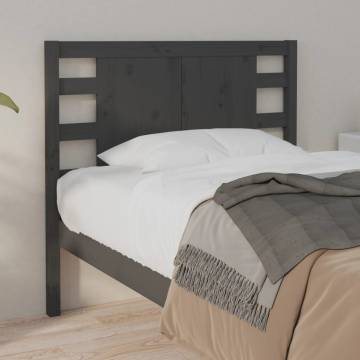 Stylish Grey Solid Wood Pine Headboard - 96x4x100 cm