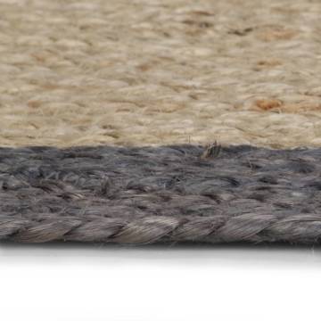 Handmade Jute Rug with Dark Grey Border - 150 cm | HipoMarket