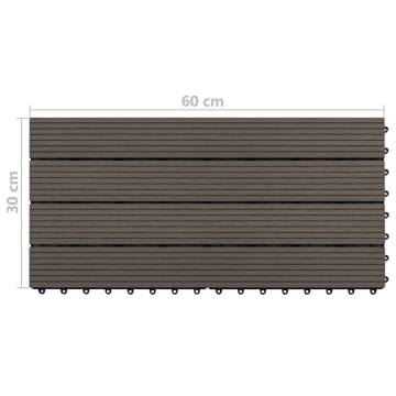 Decking Tiles 6 pcs WPC 60x30 cm Dark Brown - Quality & Durability