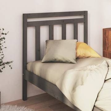 Stylish Grey Bed Headboard - Solid Pine Wood - 96x4x100 cm