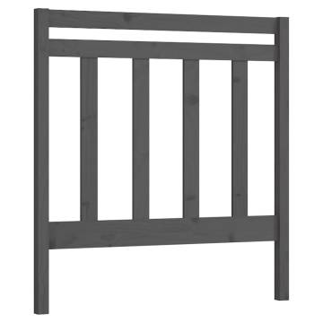 Stylish Grey Bed Headboard - Solid Pine Wood - 96x4x100 cm