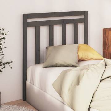 Stylish Grey Bed Headboard - Solid Pine Wood - 96x4x100 cm