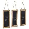 Blackboards Set of 3 - 30x70 cm Teak Wood | HipoMarket