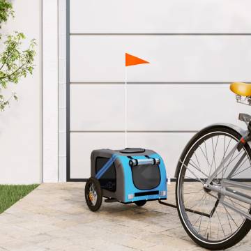 Pet Bike Trailer - Blue & Grey Oxford Fabric | HipoMarket