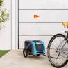 Pet Bike Trailer Blue and Grey Oxford Fabric and Iron Colour blue Size 124 x 53 x 53 cm 