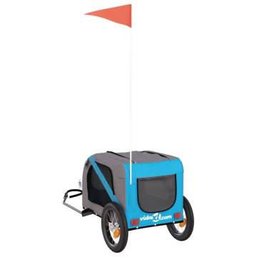 Pet Bike Trailer - Blue & Grey Oxford Fabric | HipoMarket