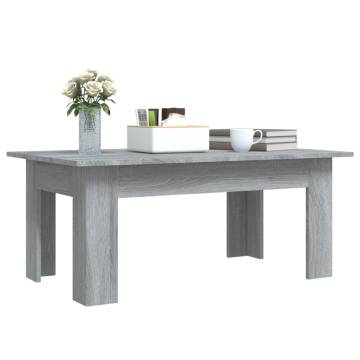 Modern Grey Sonoma Coffee Table | Engineered Wood | 100x60x42 cm