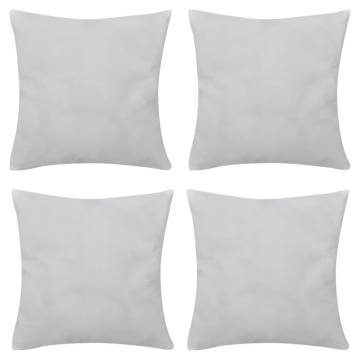 4 White Cotton Cushion Covers 50x50 cm | Hipomarket UK