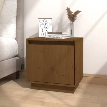 Honey Brown Bedside Cabinet - Solid Pine Wood - 40x30x40 cm