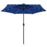 Parasol with LED Lights and Aluminium Pole 270 cm Azure Blue Colour blue Quantity in Package 1 