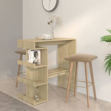 Bar Table with Storage Rack Sonoma Oak | Stylish & Space-Saving