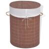 Bamboo Laundry Bin Oval Brown Colour brown Size 45 x 35 x 60 cm Quantity in Package 1 