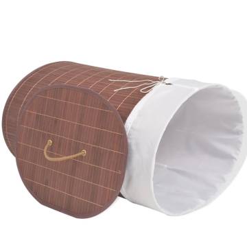 Bamboo Laundry Bin Oval Brown - Stylish Storage Solution