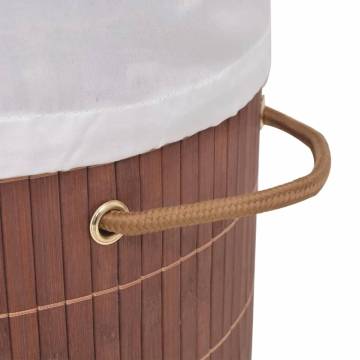 Bamboo Laundry Bin Oval Brown - Stylish Storage Solution