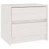 Elegant White Bedside Cabinet - Solid Pine Wood | HipoMarket