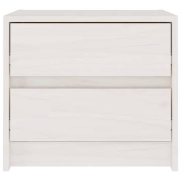 Elegant White Bedside Cabinet - Solid Pine Wood | HipoMarket