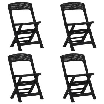 Folding Garden Chairs 4 pcs PP Anthracite | Stylish & Functional