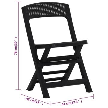 Folding Garden Chairs 4 pcs PP Anthracite | Stylish & Functional