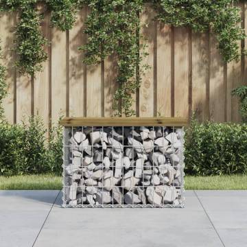 Garden Bench Gabion Design - Durable Pine Wood Seating