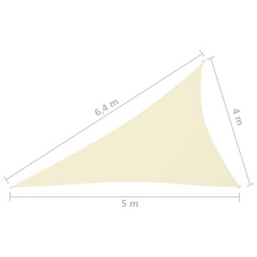 Sunshade Sail Oxford Fabric Triangular 4x5x6.4 m - Cream