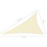 Sunshade Sail Oxford Fabric Triangular 4x5x6.4 m - Cream