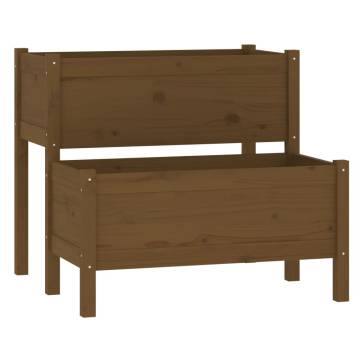 Honey Brown Solid Pine Planter - 84.5x84x75 cm | HipoMarket