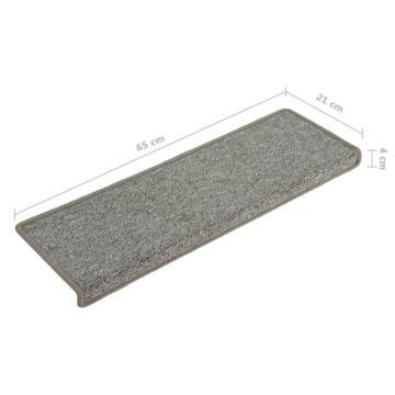 Carpet Stair Treads - 15 Pcs White & Grey | Hipomarket UK