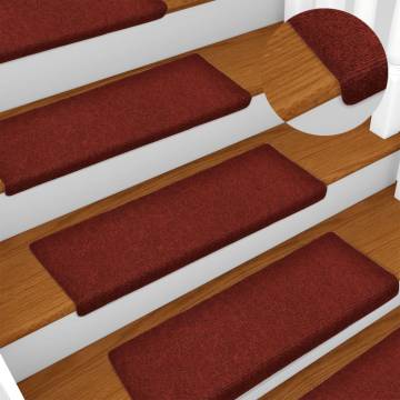 Stair Mats 5 pcs Bordeaux Red - Non Slip & Comfortable