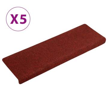 Stair Mats 5 pcs Bordeaux Red - Non Slip & Comfortable