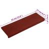 Stair Mats 5 pcs Bordeaux Red - Non Slip & Comfortable