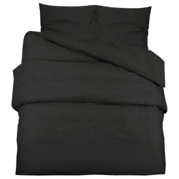 Duvet Cover Set Black 200x200 cm - 100% Cotton | HipoMarket