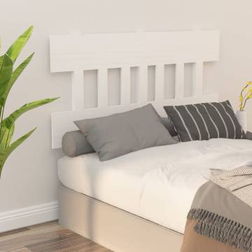 Elegant White Bed Headboard - Solid Pine Wood 183.5x3x81 cm