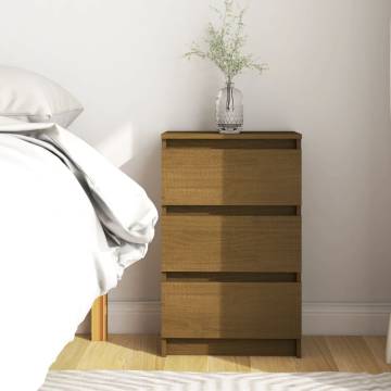 Rustic Honey Brown Bedside Cabinet | Solid Pine Wood