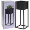 H&S Collection Flower Pot on Stand Metal Black 60 cm Size 21 x 21 x 60 cm Quantity in Package 1 