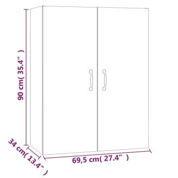 Hanging Cabinet Grey Sonoma - 69.5x34x90 cm | HipoMarket