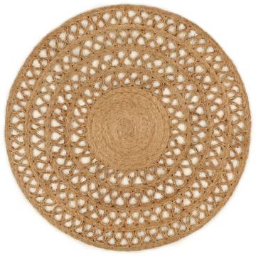 Hand-Braided Jute Area Rug 120 cm Round | Natural Home Decor