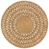 Hand-Braided Jute Area Rug 120 cm Round | Natural Home Decor